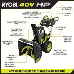 RYOBI 40V HP Brushless 24" Snow Blower