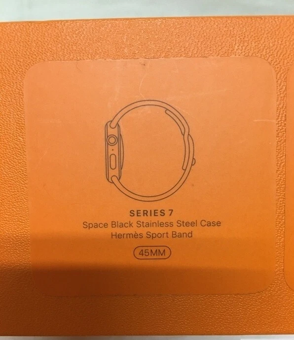 HERMES Apple Watch Series 7 45mm Black Dial Box Strap Included Minor Wear - Image 12