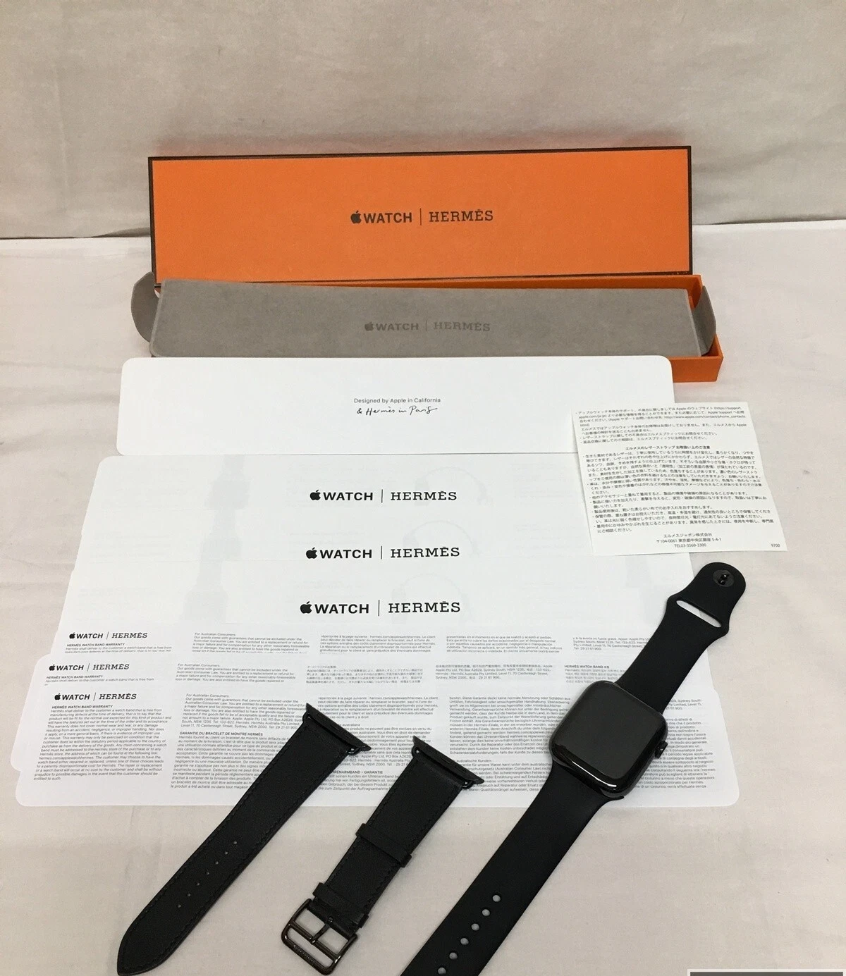 HERMES Apple Watch Series 7 45mm Black Dial Box Strap Included Minor Wear - Image 14