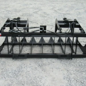 72" Dual Cylinder Root Grapple Bucket Attachment Fits Skid Steer Quick Attach